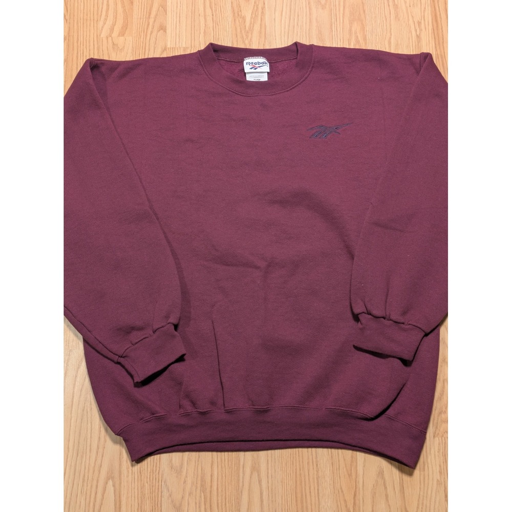 Reebok Mens Vintage 90s Crewneck Sweatshirt Maroon XL